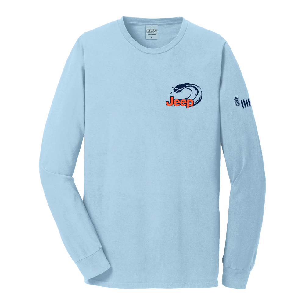 Mens Jeep® Wrangler Beachin' Good Time Longsleeve T-Shirt - Beach Wash Glacier Blue