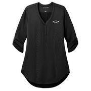 ladies-chevy-bowtie-city-stretch-3-4-sleeve-tunic-black-graphite-or-lavendar