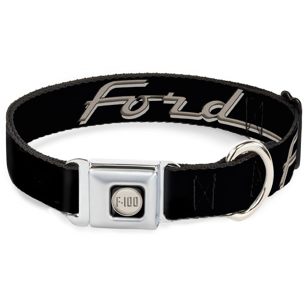 Ford F-100 Logo Seatbelt Buckle Collar - FORD F-100 Script Black/Tan-Gray