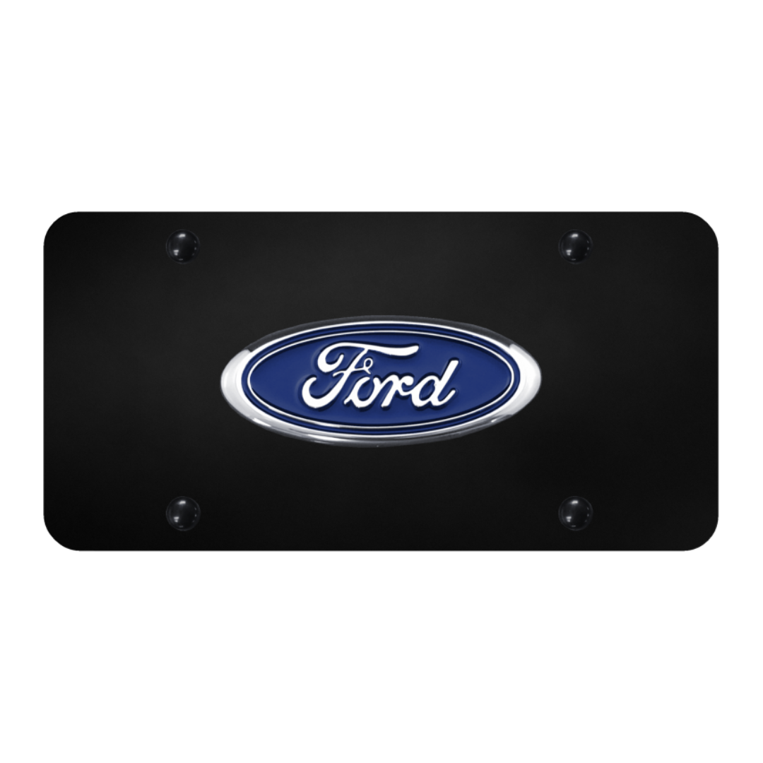 ford-license-plate-chrome-on-black