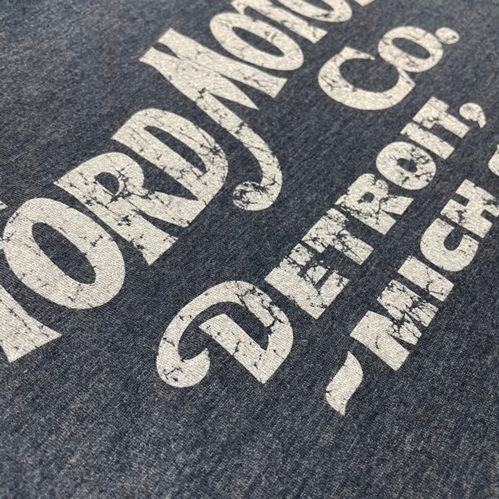 Mens Ford Distressed 1903 Text - Triblend Heather Navy