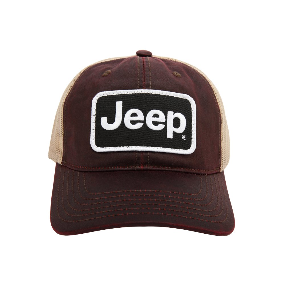 Hat - Jeep Coated Chino Twill Patch - Snazzberry/Khaki