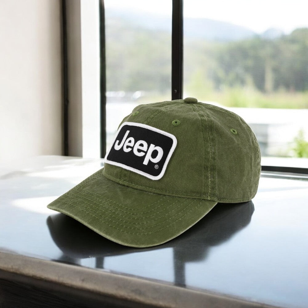 Hat - Jeep Chino Twill Patch - Light Olive