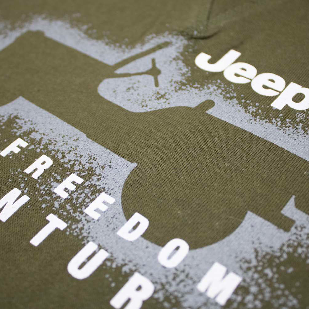 Mens Jeep® Freedom Adventure Crew Neck French Terry Sweatshirt - Heather Military Green