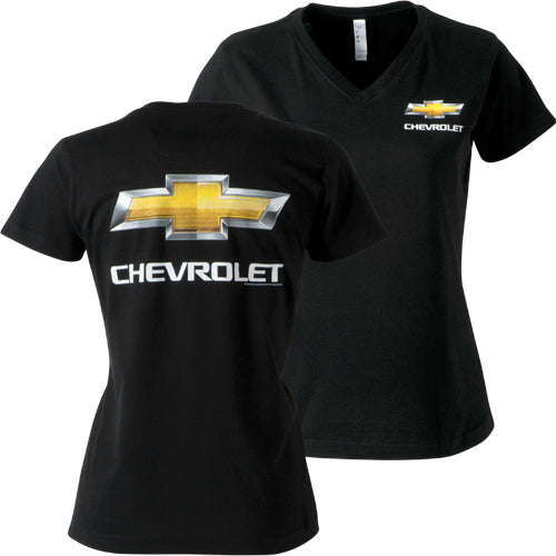 ladies-chevrolet-bowtie-v-neck-tee