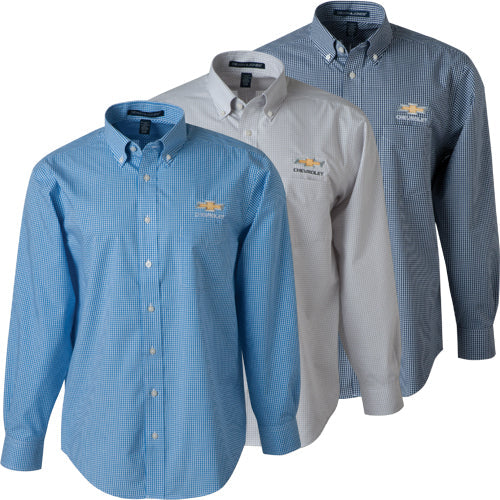 chevrolet-mens-gold-bowtie-gingham-shirt