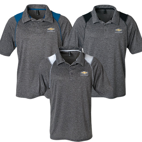 Men’s Chevrolet Gold Bowtie Mystic Heather Polo - [Corvette Store Online]