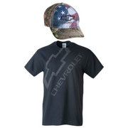 patriotic-chevrolet-distressed-t-shirt-and-camo-american-flag-hat-bundle