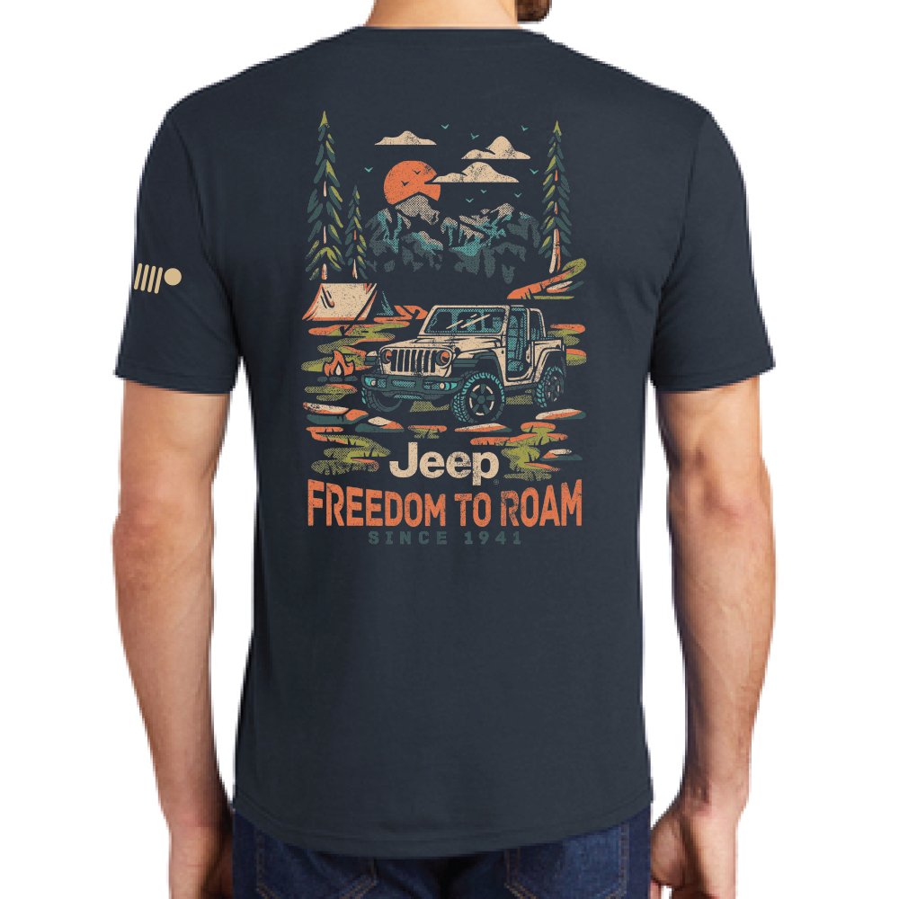 Mens Jeep® Freedom To Roam T-Shirt - Navy Blue