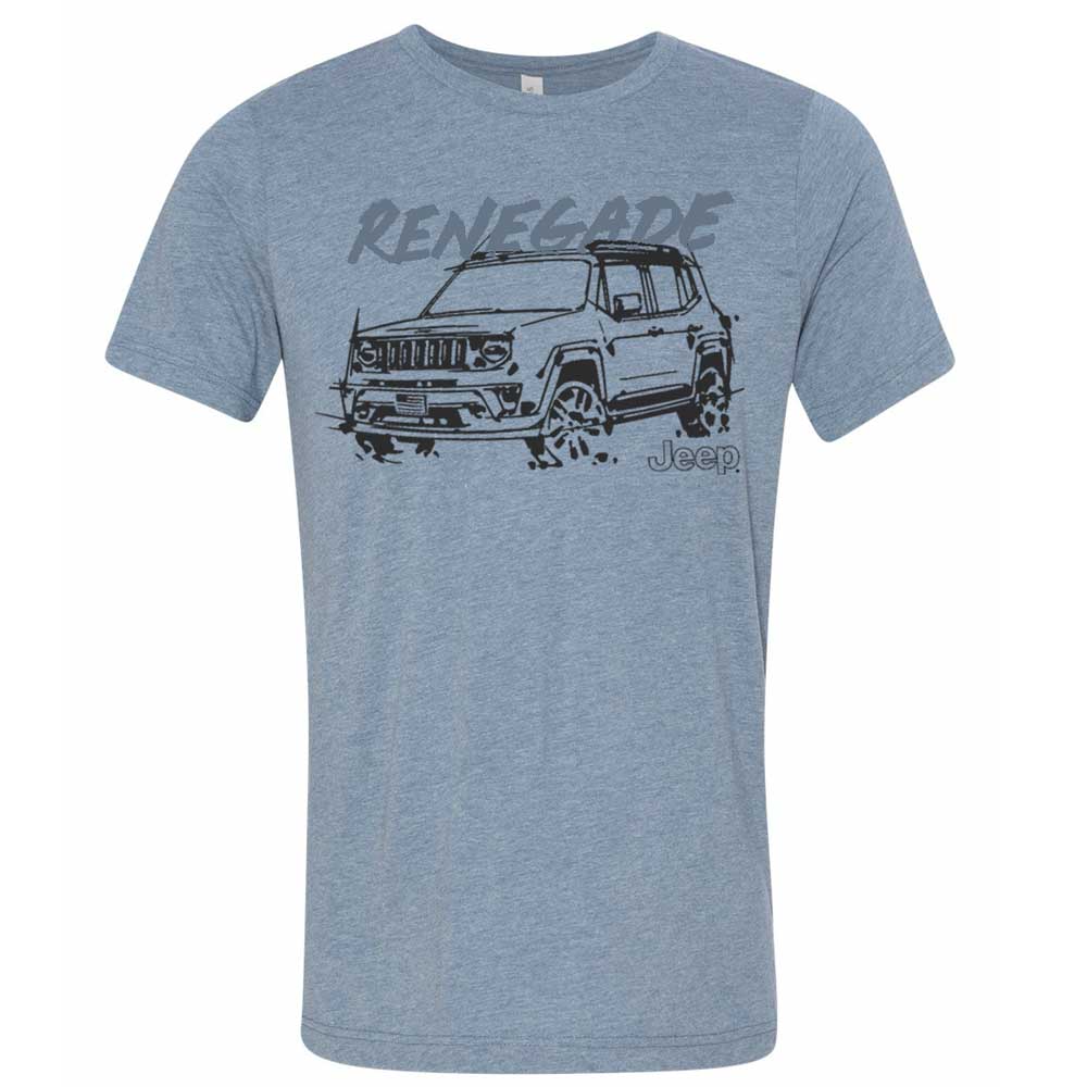 Mens Jeep® Renegade - LDD Series - Triblend Lake Blue T-Shirt