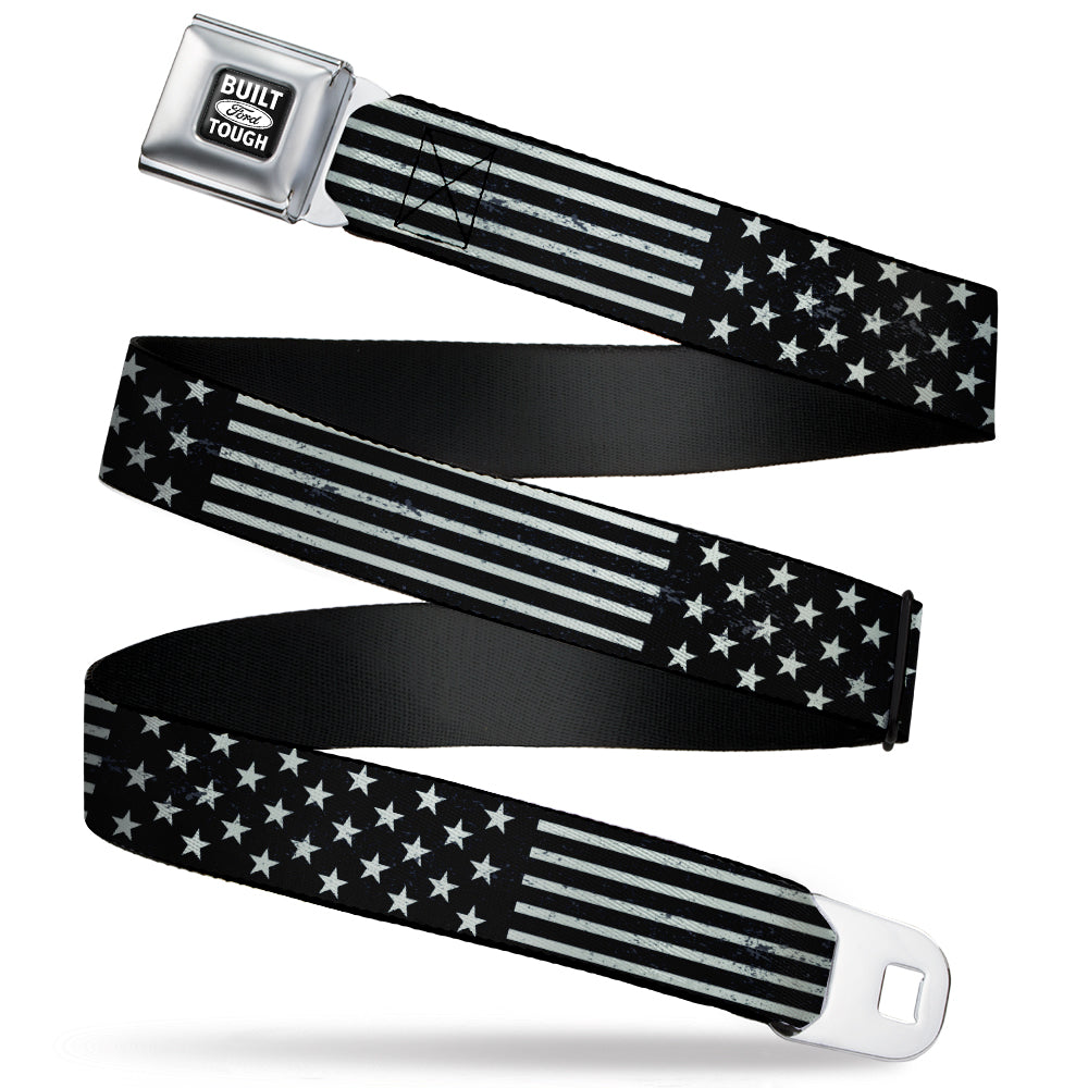 Built Ford Tough Seatbelt Belt - Americana Stars & Stripes2 Weathered Black/Gray