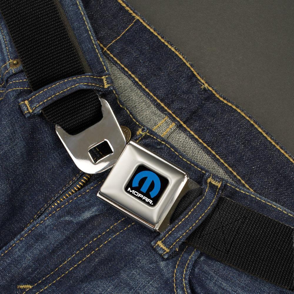 MOPAR Logo Seatbelt Belt Full Color Black/Blue/White