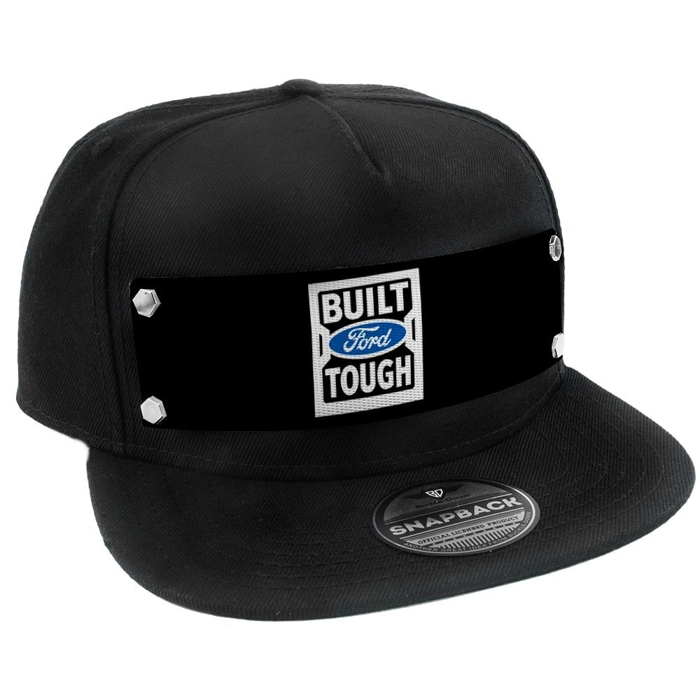 BUILT FORD TOUGH Logo Embellishment Trucker Hat BLACK - Black/White/Blue