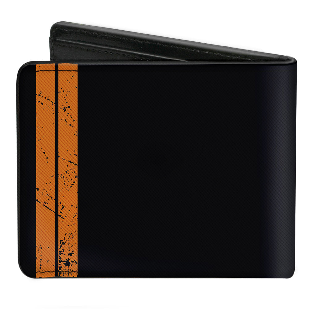 HEMI 426 Logo + Weathered Side Stripe Bi-Fold Wallet - Black/Orange