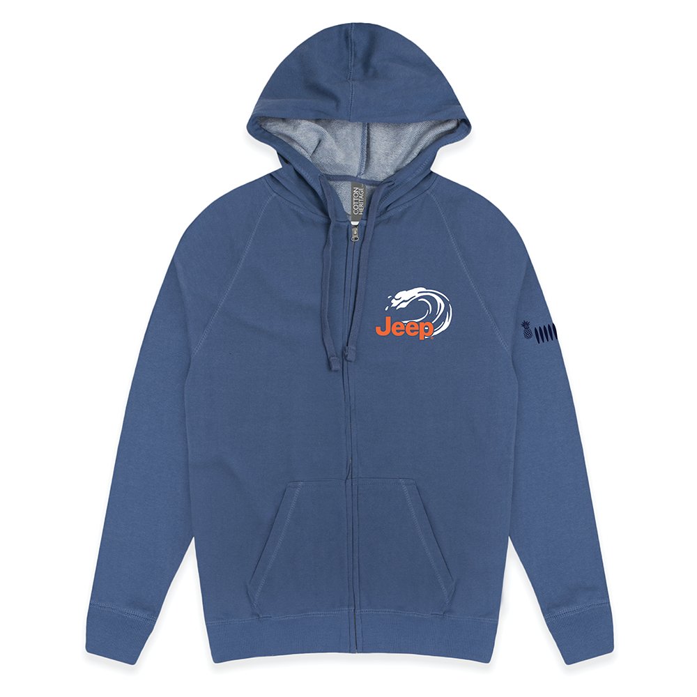 Mens Jeep® Beachin Zip French Terry Hooded Sweatshirt - Slate Blue