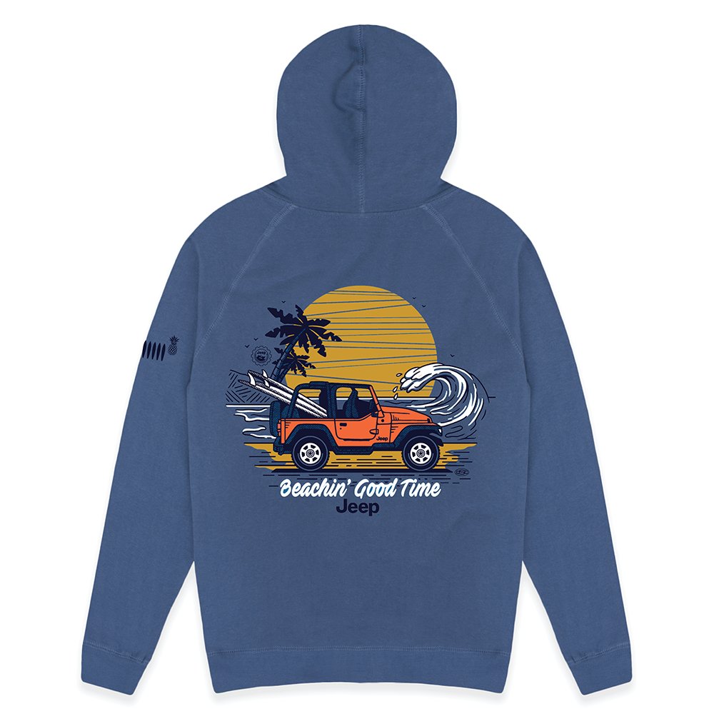 Mens Jeep® Beachin Zip French Terry Hooded Sweatshirt - Slate Blue