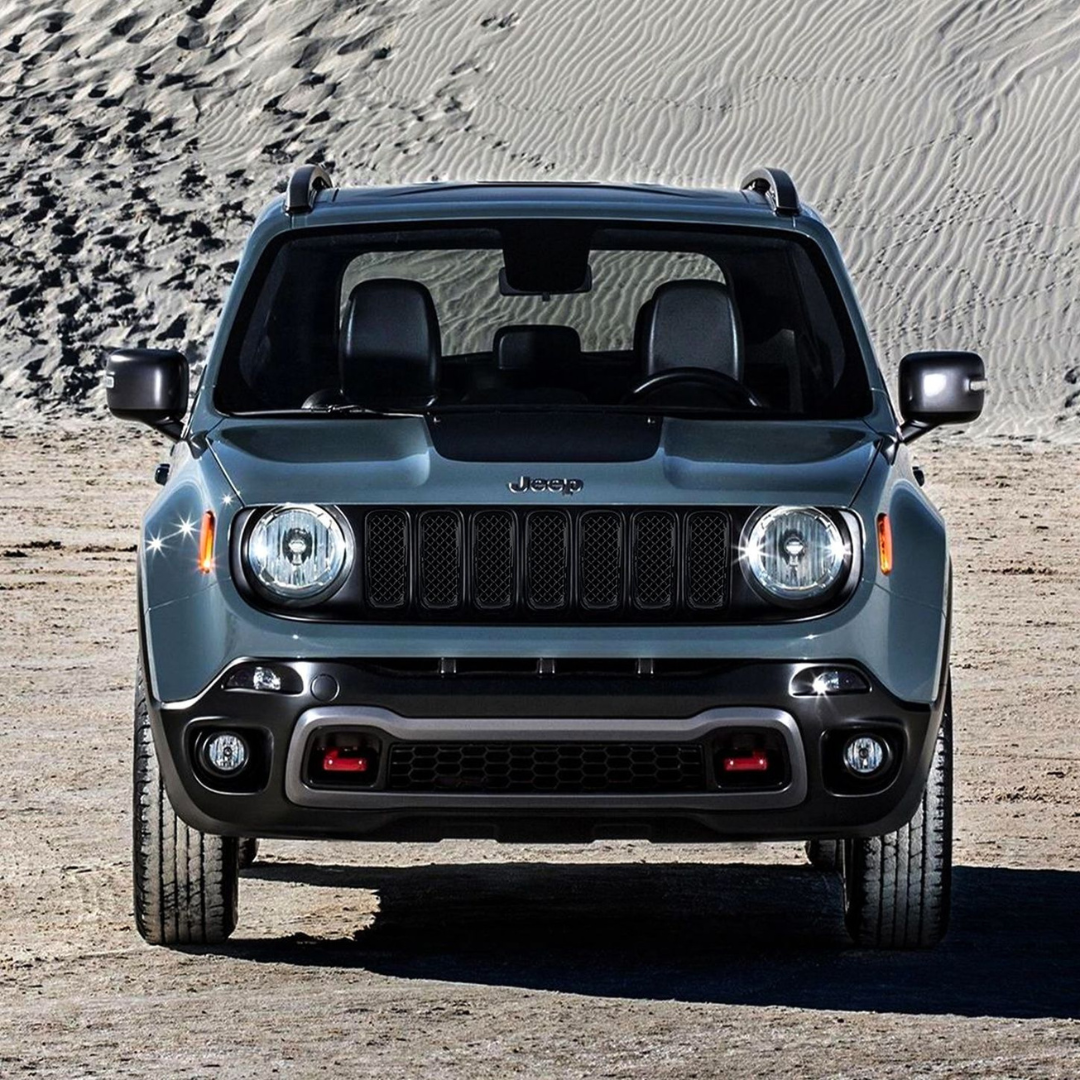 2015-2019 Jeep Renegade Sport/Limited/Latitude 7 PCS Gloss Black Tape-on Patented Grille Overlay