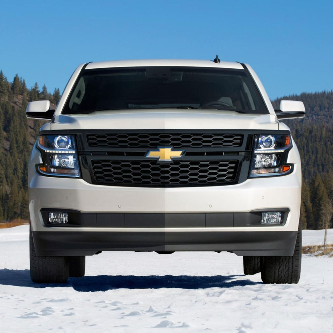 2015-2020 Chevrolet Tahoe/Suburban 4 PCS Gloss Black Tape-on Patented Grille Overlay