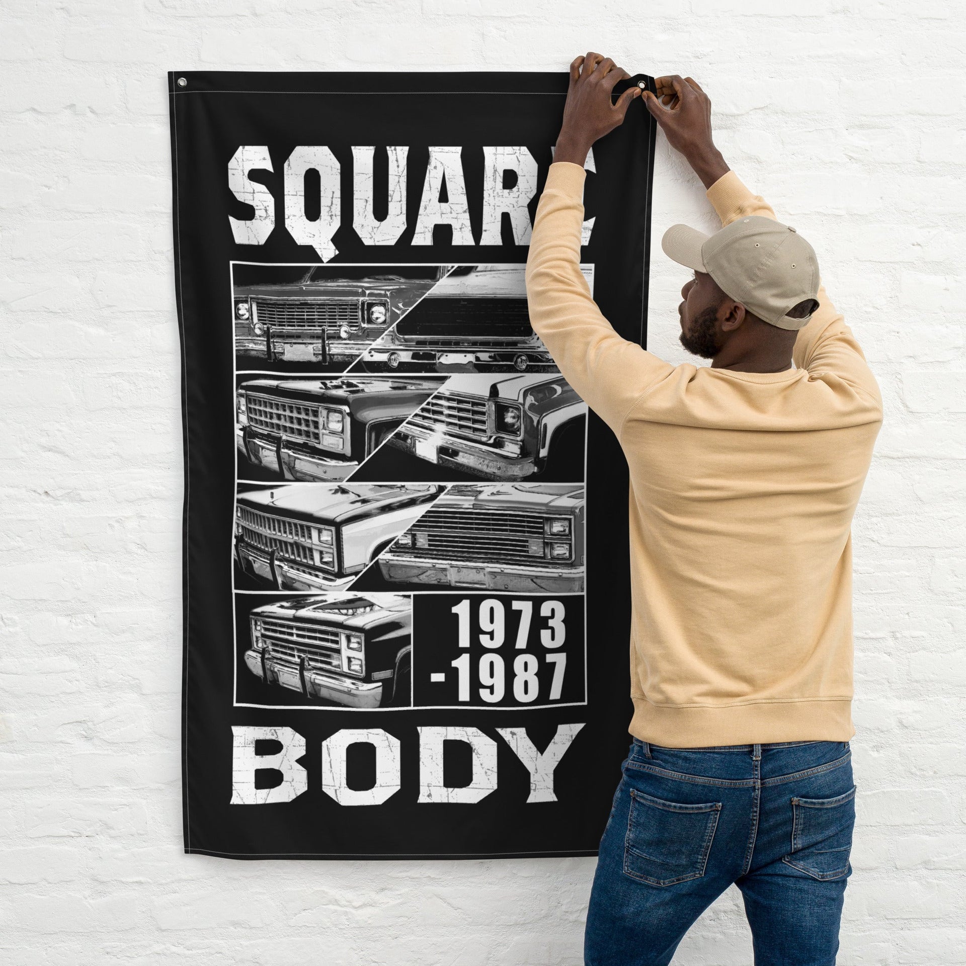 square-body-truck-flag-squarebody-merch-c10-design-k10-silverado-art-garage-decor-dorm-poster-man-cave-decoration