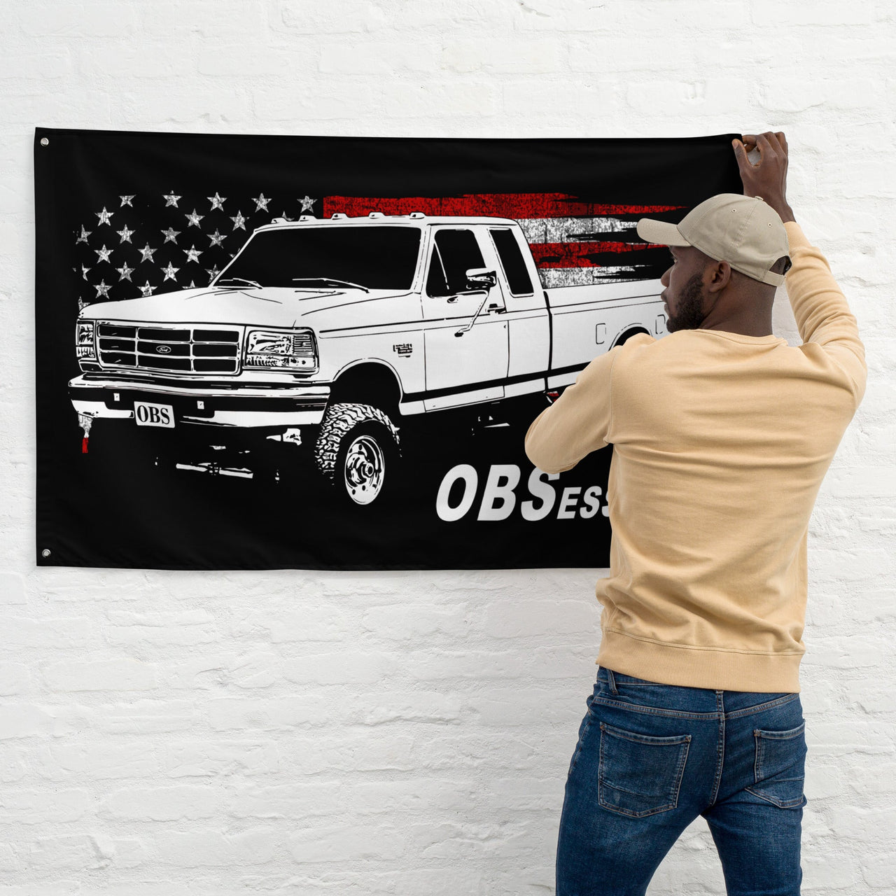 obs-extended-cab-truck-wall-flag-garage-decor-dorm-poster-man-cave-decoration