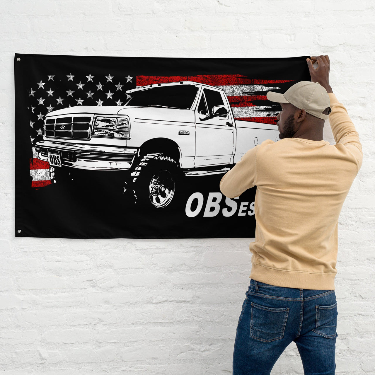 obs-single-cab-truck-wall-flag-garage-decor-dorm-poster-man-cave-decoration