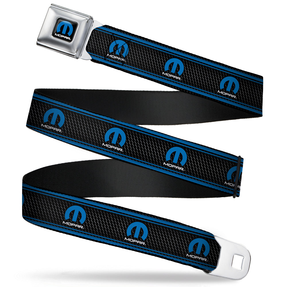 MOPAR Logo Seatbelt Belt - Full Color Black Blue White