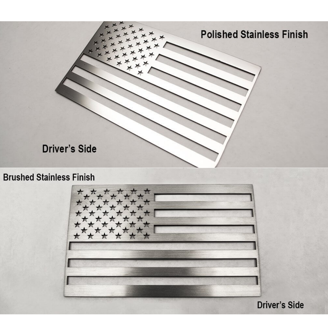 American Flag Emblem POLISHED, NO COLOR, 1PC