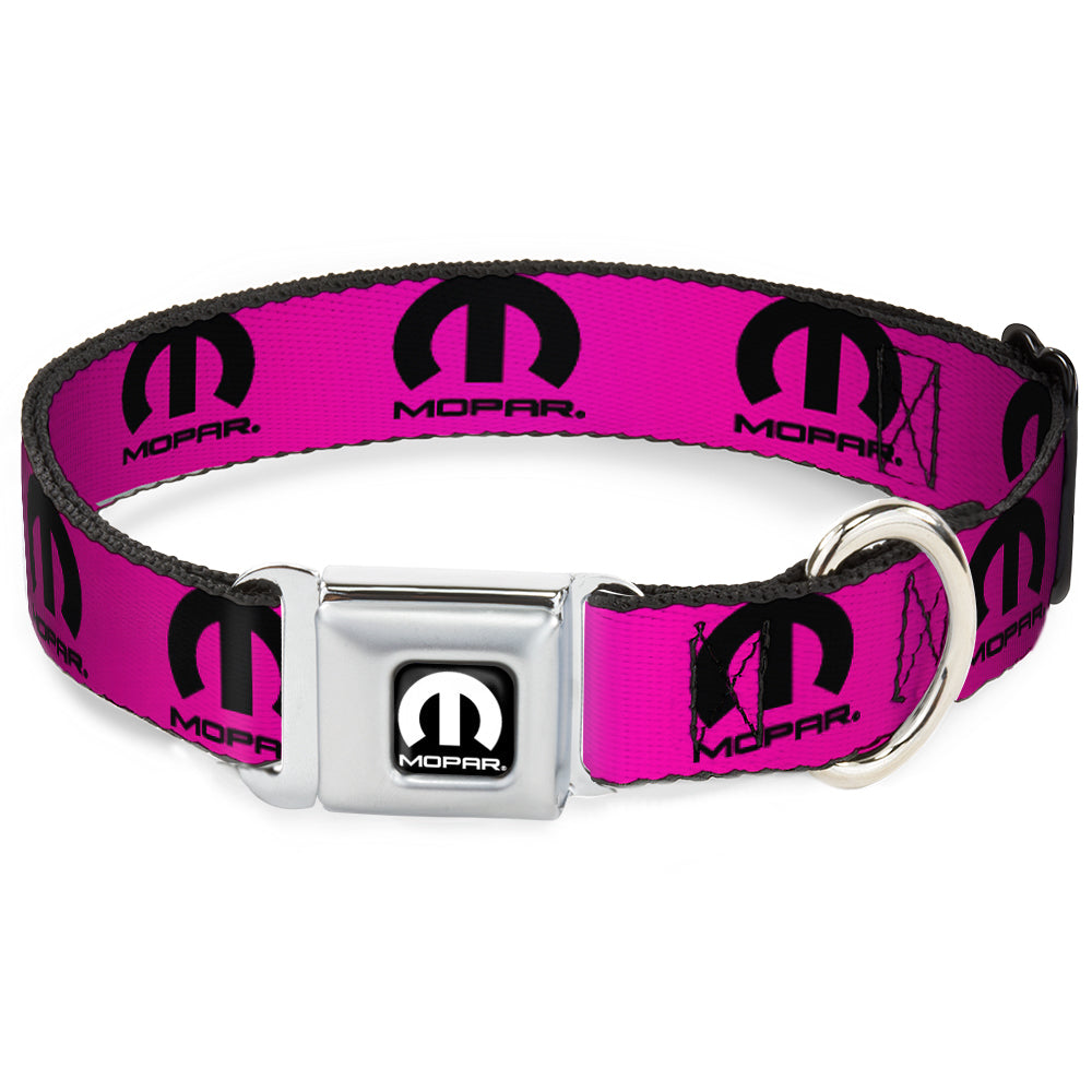 MOPAR Logo Seatbelt Buckle Collar - Logo Repeat Hot Pink/Black