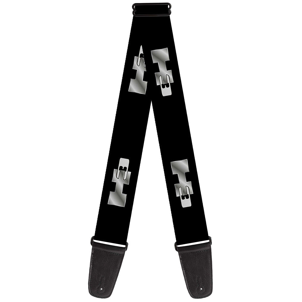 guitar-strap-h3-black-silver-logo-repeat