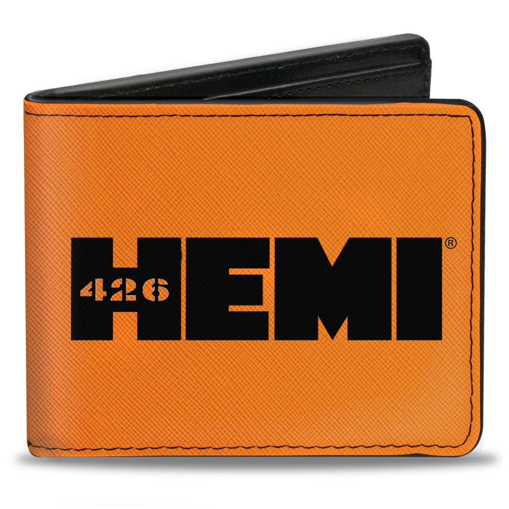 HEMI 426 Logo Bi-Fold Wallet - Orange Black