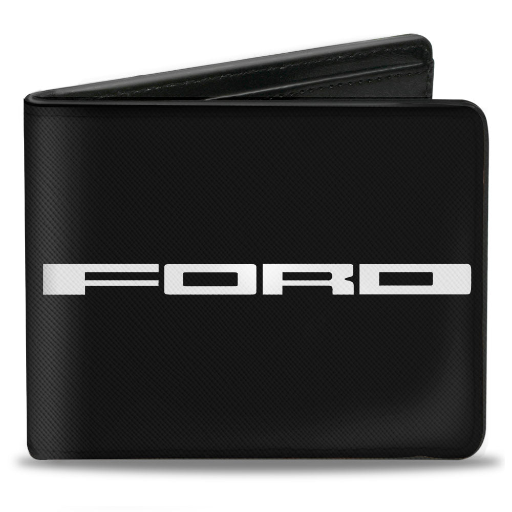 FORD Text + Americana Bi-Fold Wallet - Camo Black White Red Blue