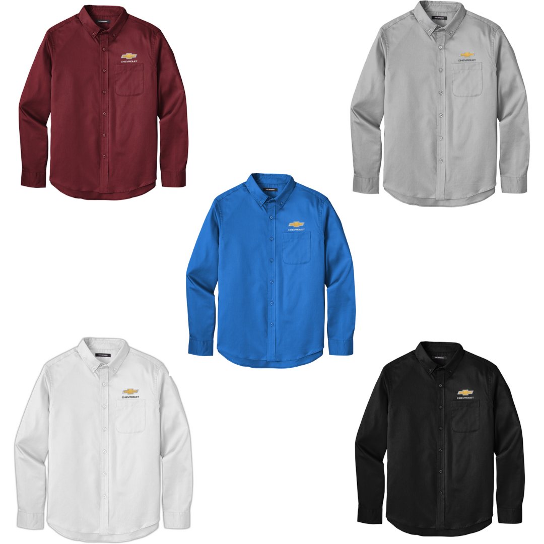 Chevrolet Gold Bowtie Superpro React Long Sleeve Twill Shirt