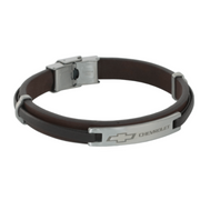 chevy-bowtie-brown-leather-braceletcorvette-store-online