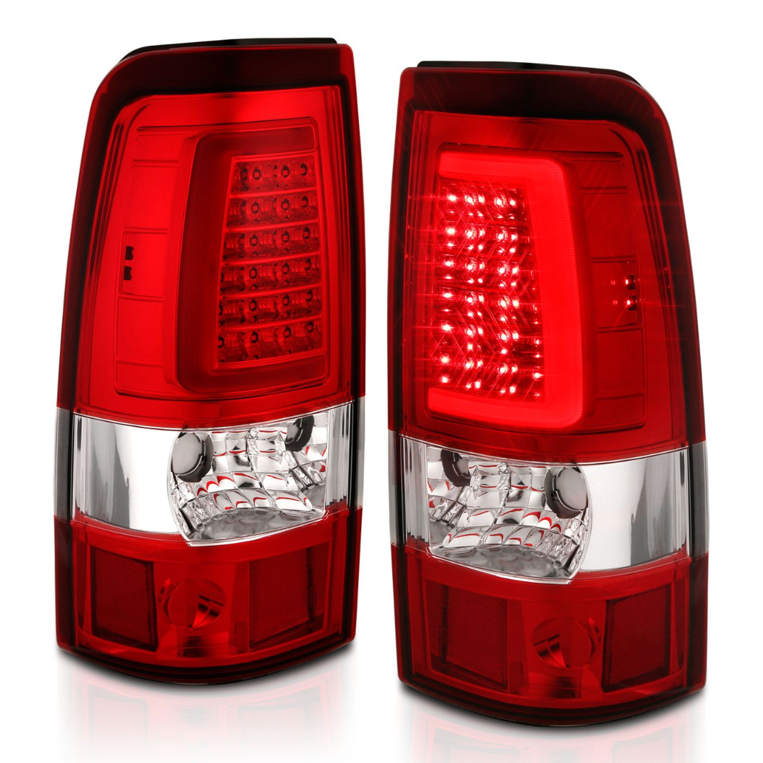 Chevy Silverado 03-06 1500/2500/3500 07 Classic LED C Bar Style Tail Lights Red Lens (SINGLE REAR WHEEL) 311335