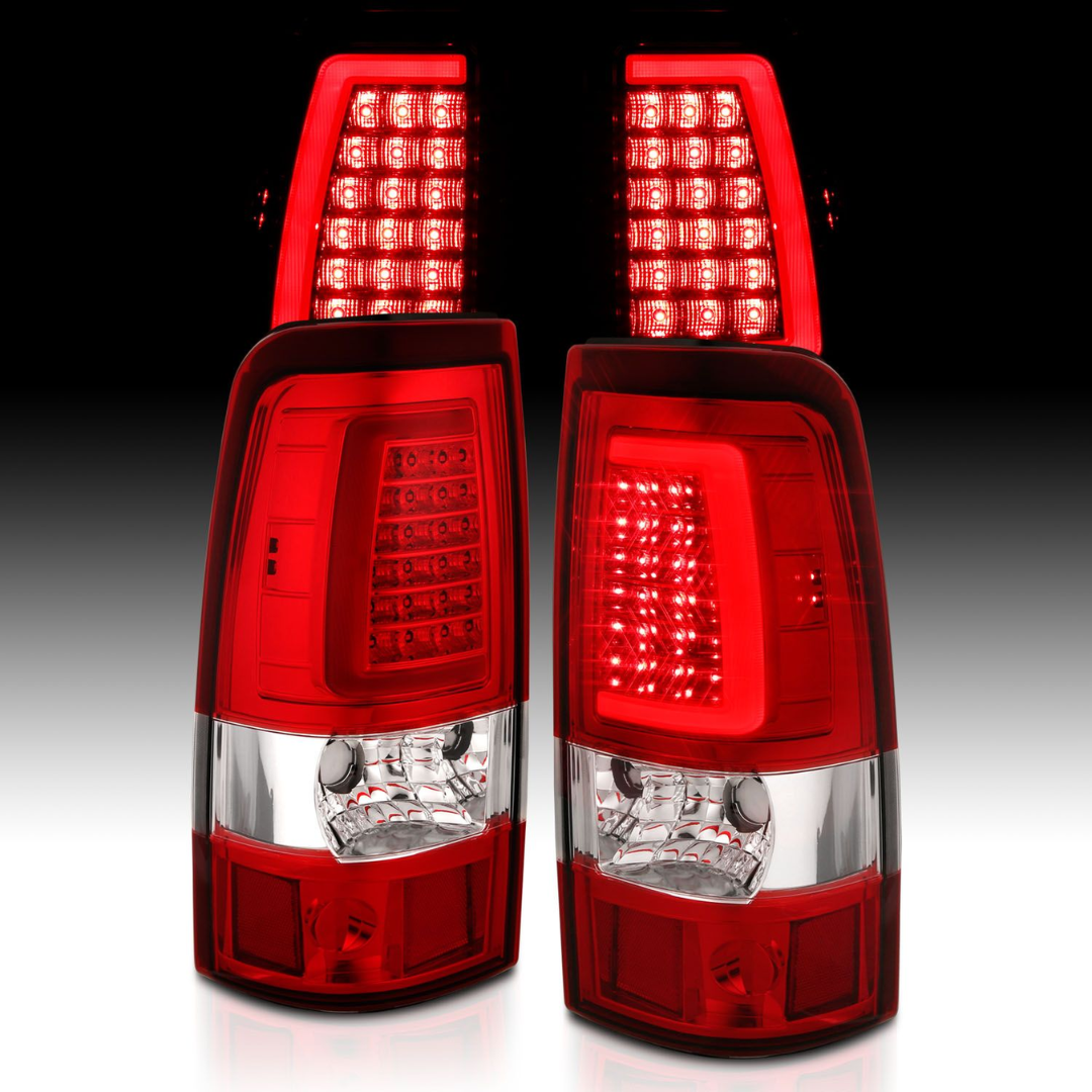 Chevy Silverado 03-06 1500/2500/3500 07 Classic LED C Bar Style Tail Lights Red Lens (SINGLE REAR WHEEL) 311335