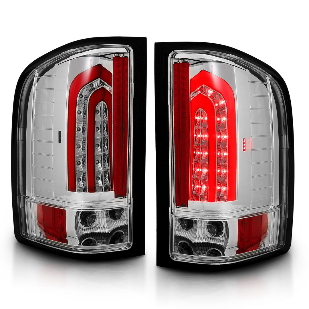 Chevy Silverado 1500 07-13 / 2500HD/3500HD 07-14 LED Bar Tail Lights Chrome