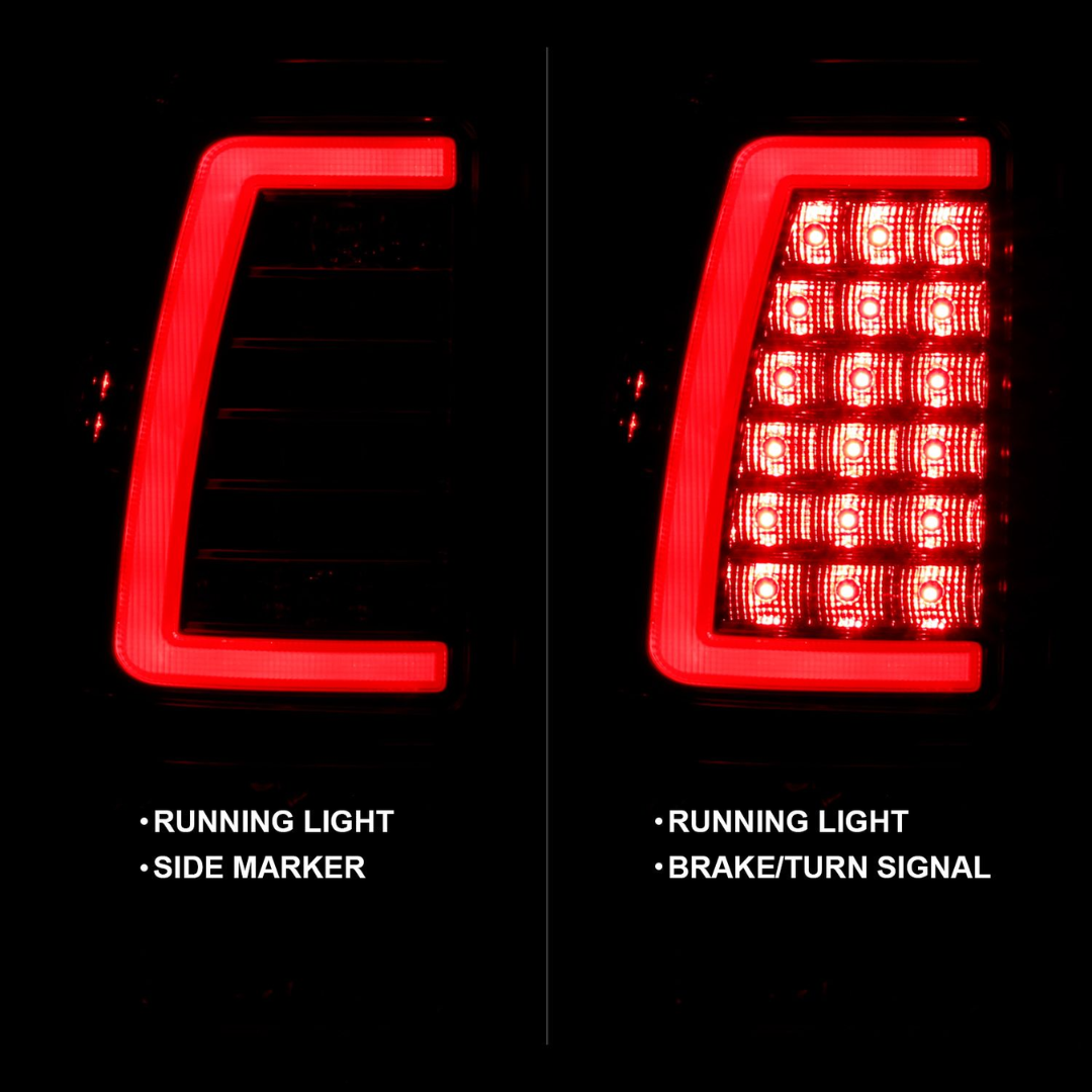 Chevy Silverado 99-02 1500/2500 01-03 3500 GMC Sierra 1500/2500 99-06 LED C Bar Style Tail Lights Red