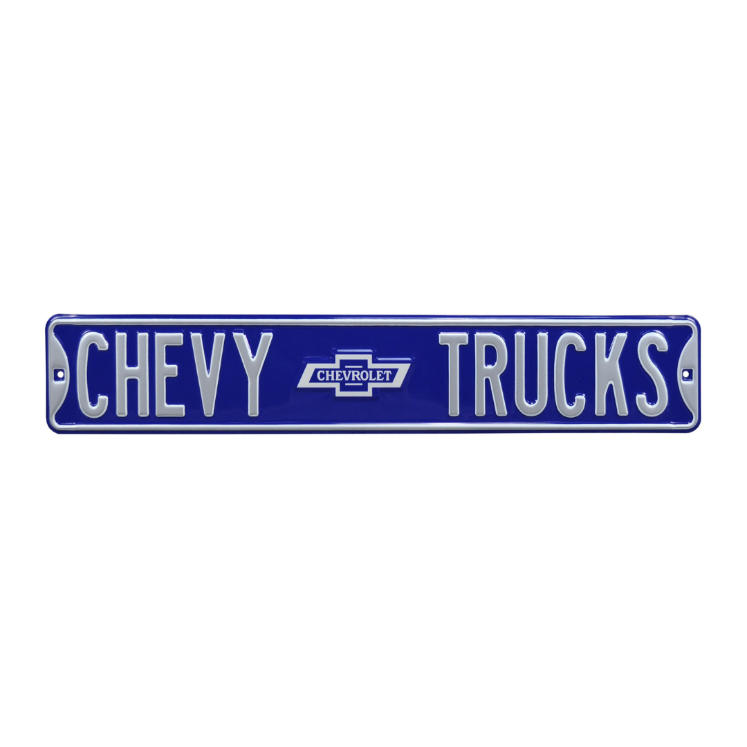 Chevy Trucks Bowtie Steel Street Sign