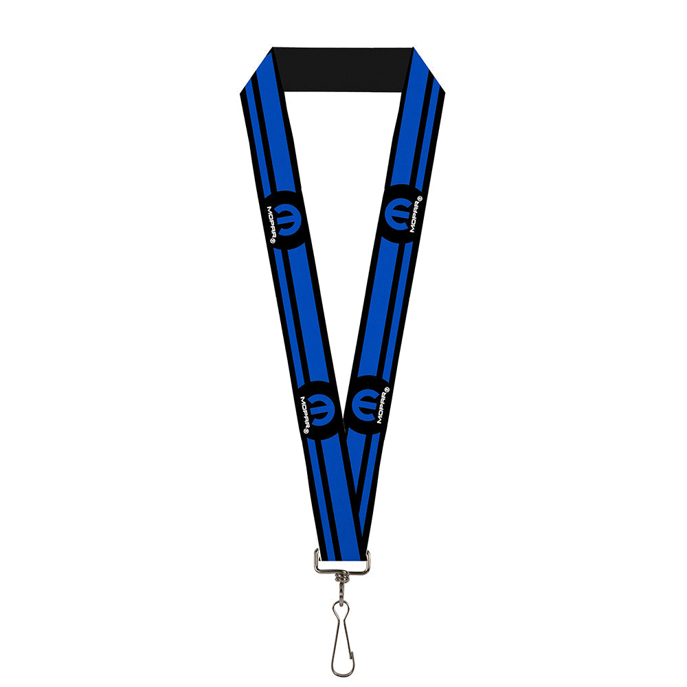 MOPAR Logo Stripe Lanyard - 1.0" - Black Blue