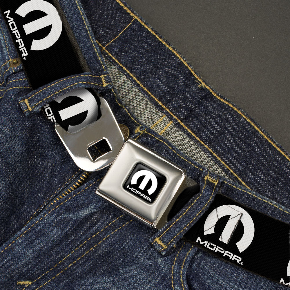 MOPAR Logo Seatbelt Belt - Full Color Black/White