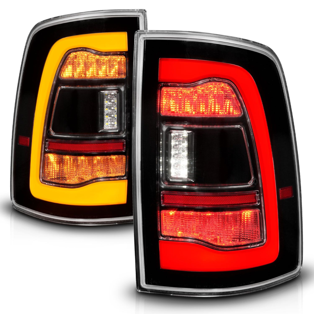 Dodge Ram 1500 09-18 / Ram 2500/3500 10-18 Full LED Black w/ Clear Lens Amber Sequential Tail Lights FITS ALL MODELS