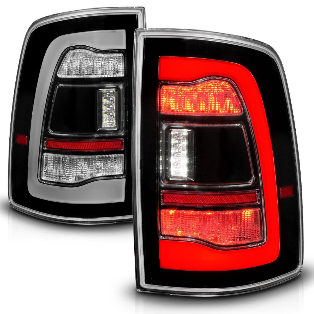 Dodge Ram 1500 09-18 / Ram 2500/3500 10-18 Full LED Black w/ Clear Lens Sequential Tail Lights FITS ALL MODELS