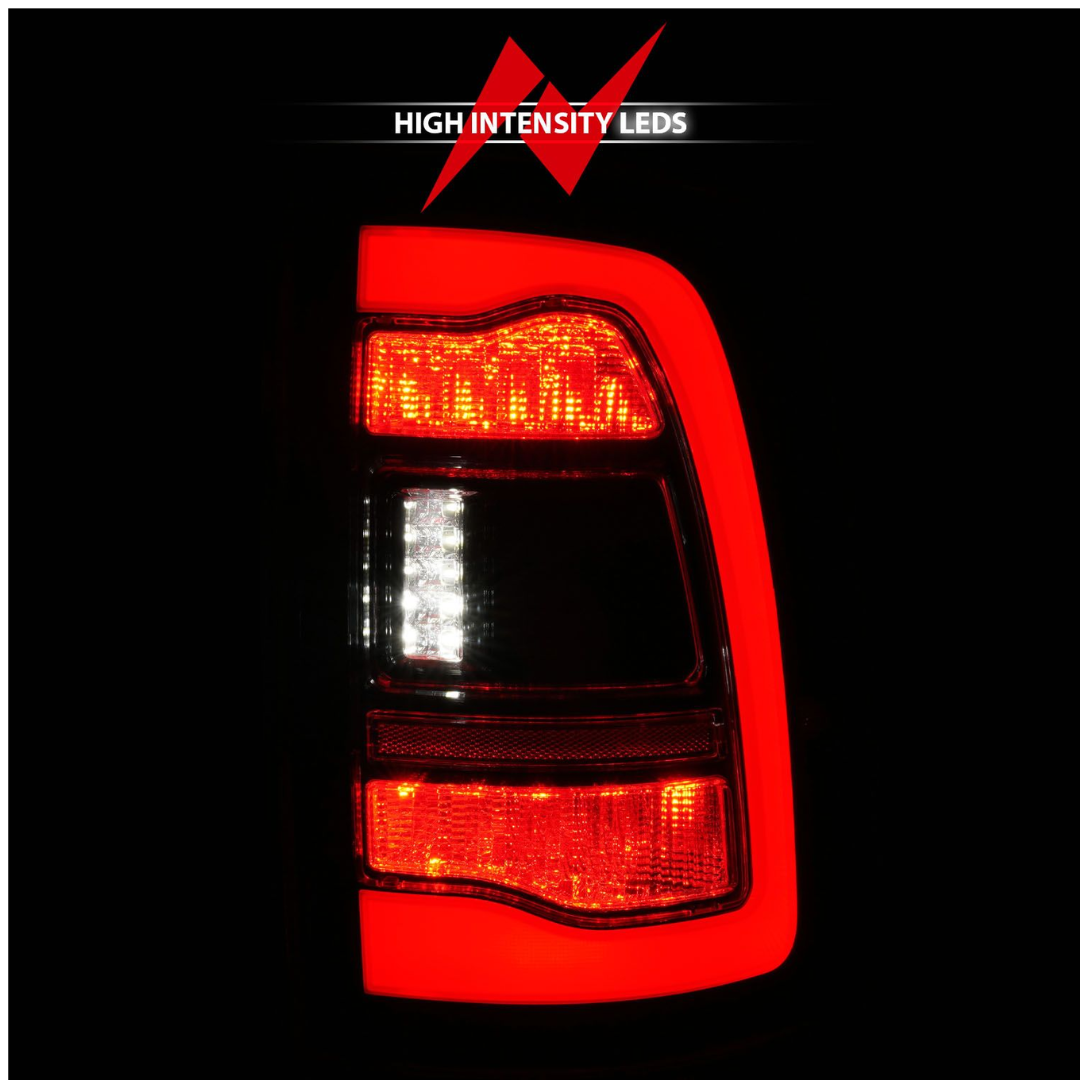 Dodge Ram 1500 09-18 / Ram 2500/3500 10-18 Full LED Black w/ Clear Lens Sequential Tail Lights FITS ALL MODELS