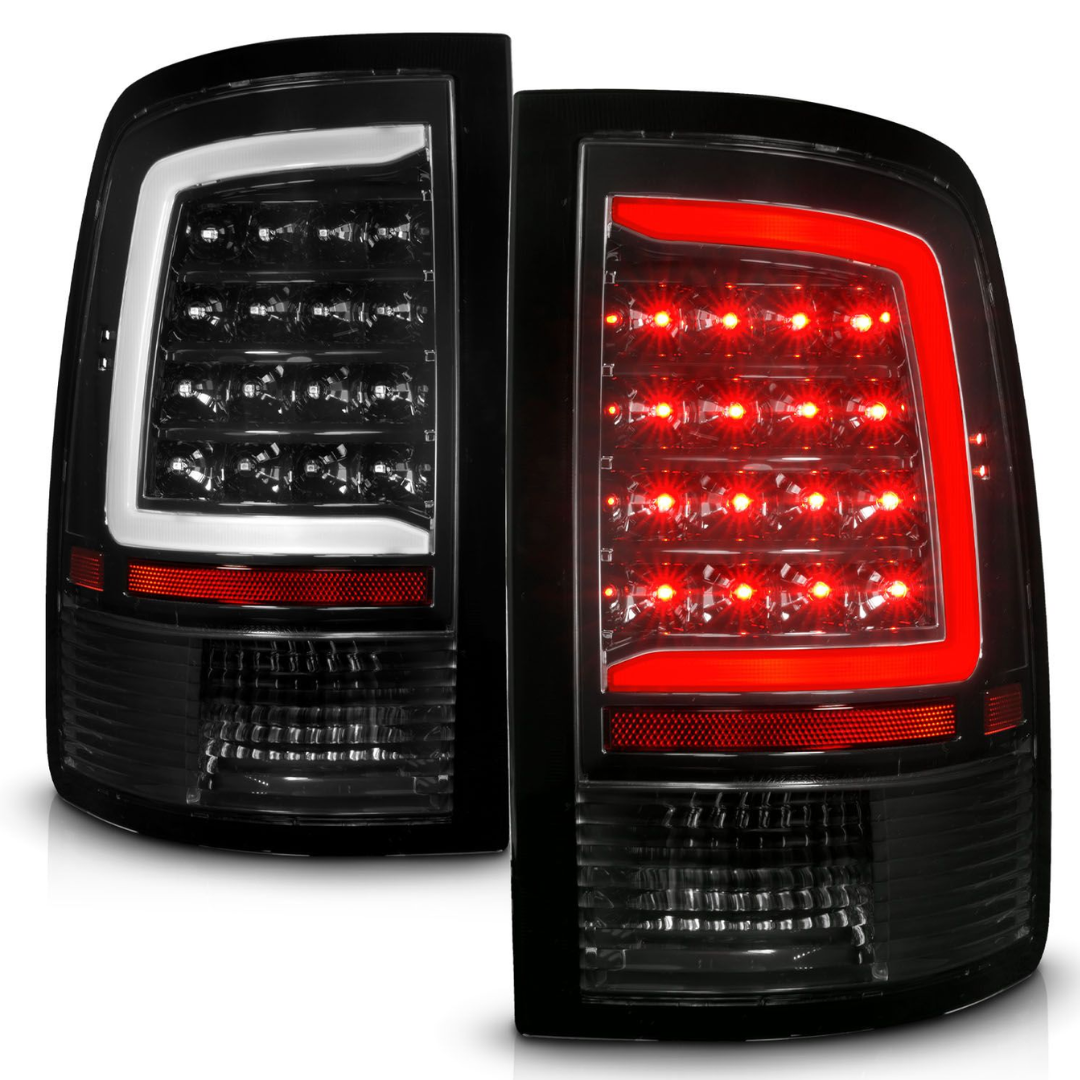 Dodge Ram 1500 09-18 / Ram 2500/3500 10-18 LED Black w/ Clear Lens Sequential Tail Lights (NOT FOR OE LED TAIL LIGHT MODELS)