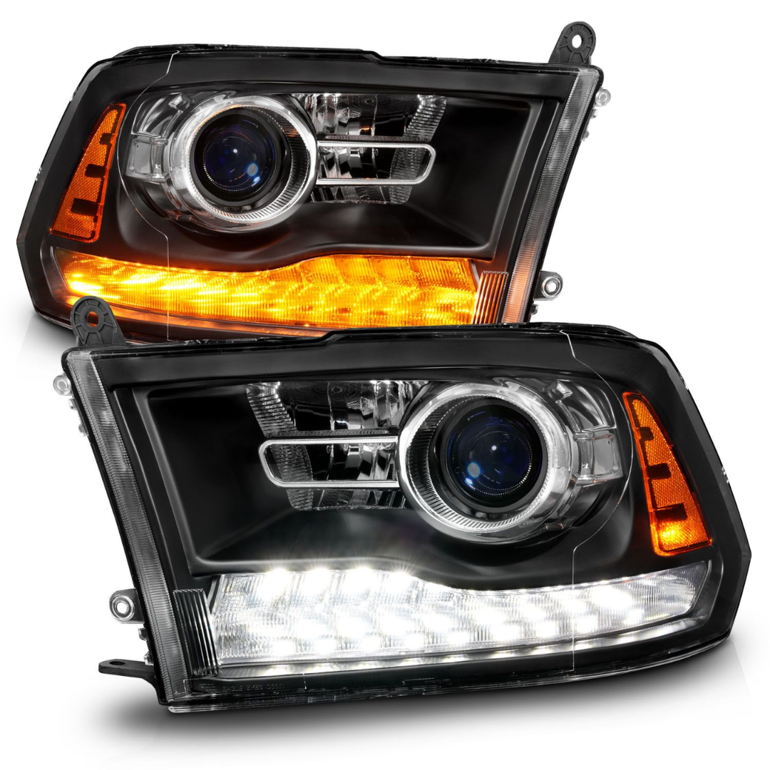 Dodge Ram 1500 09-18 Ram 2500/3500 10-18 Matte Black Projector Headlights W/ Sequential Signals (FOR ALL MODELS)