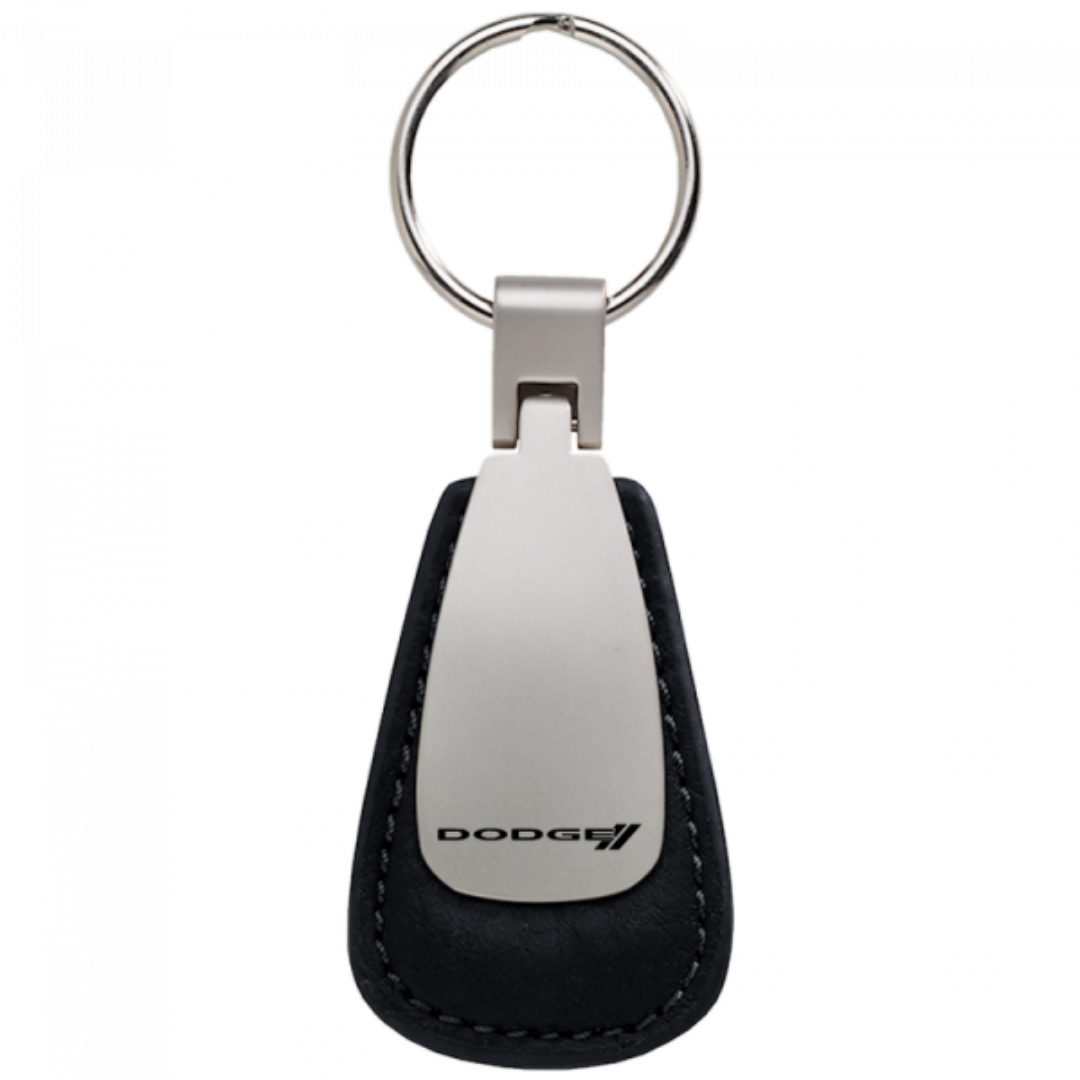 dodge-stripe-leather-teardrop-key-fob-black-28493-classic-auto-store-online