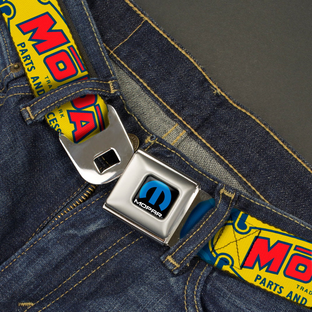 MOPAR Logo Seatbelt Belt - Full Color Black/Blue/White