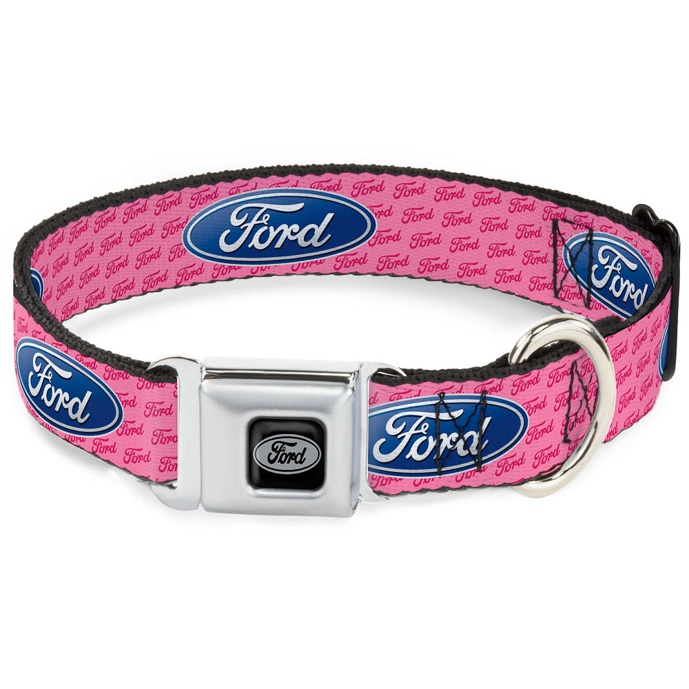 Ford Emblem Seatbelt Buckle Collar - Ford Oval PINK REPEAT