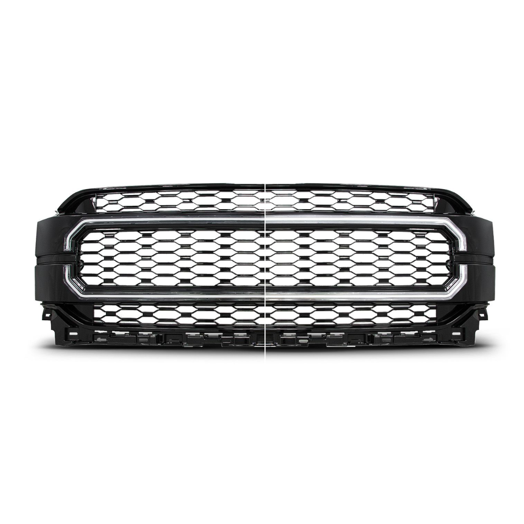 FORD F-150 21-23 Nexum Series Black LED Grille with Ignition Initiation Feature & Running Light Bar