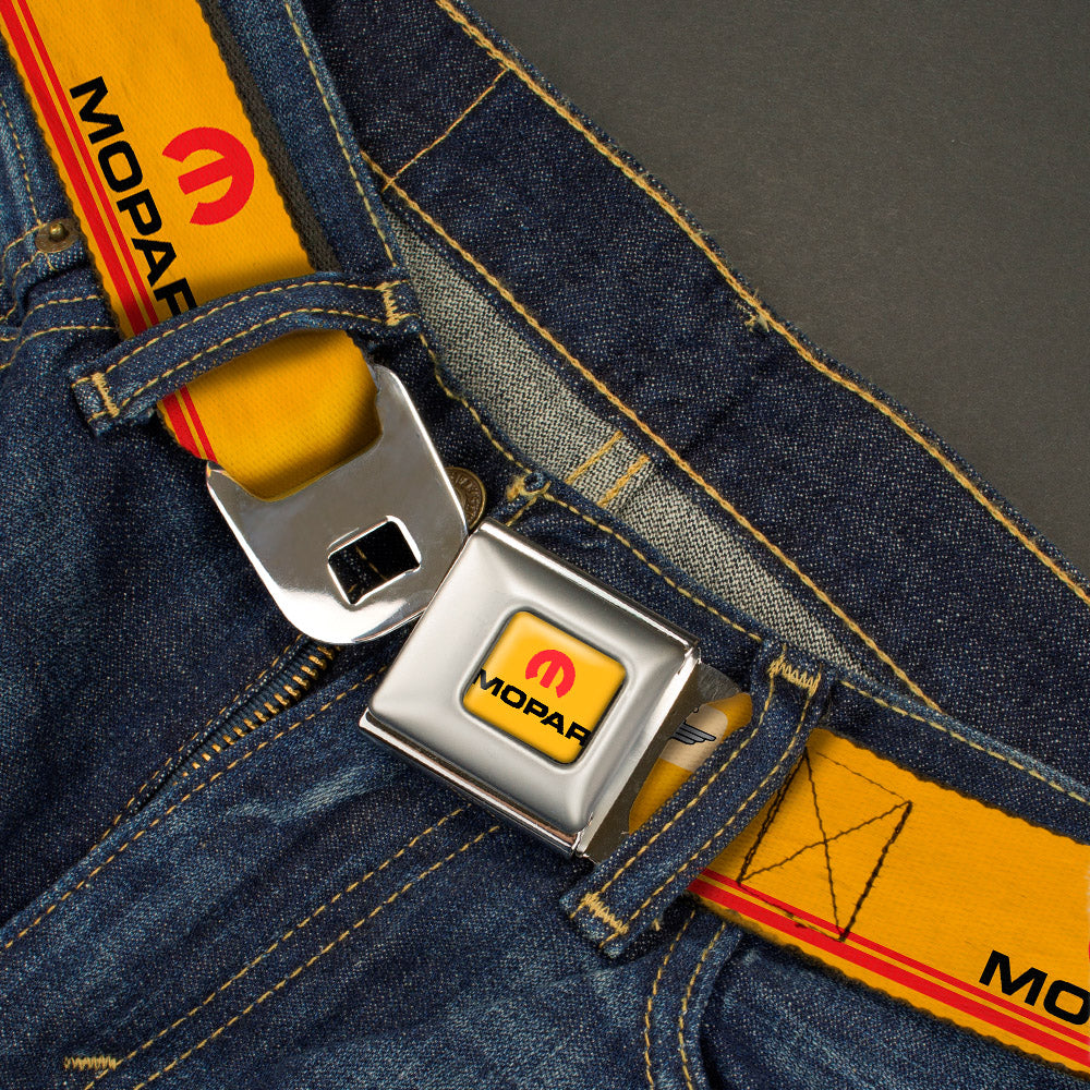 MOPAR Logo Seatbelt Belt - Full Color Gold Red Black